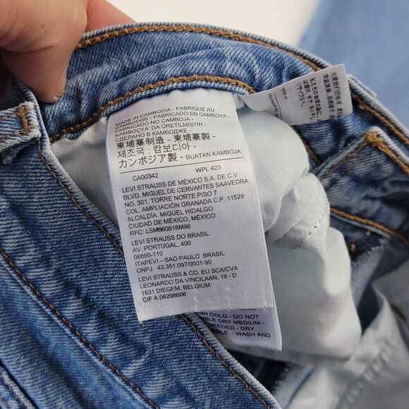 Levi’s 501 Distressed Jeans Womens‎ 27x24 Washed Button Wedgie Straight Stretch - Picture 6 of 15